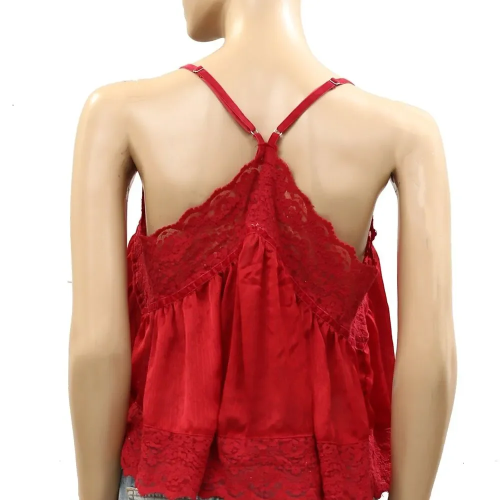 Intimately Free People Fiona Cami Blouse Top Tank Sleeveless Lace Slip L 288448